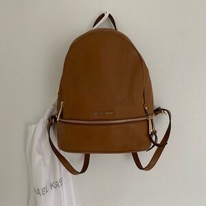 Michael Kors camel leather medium backpack!